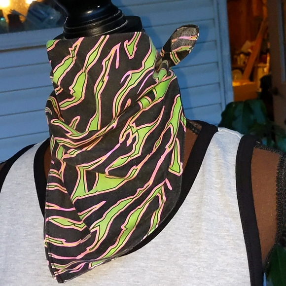 Other - Black, Lime & Pink Large Pet Bandana